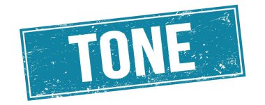 Mavi grungy dikdörtgen damga işareti üzerinde ton metni.