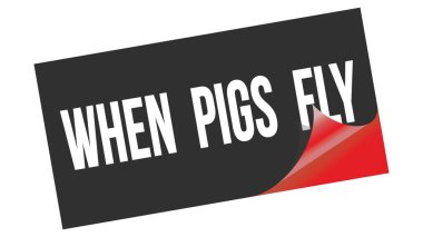 PIGS Sinek metni siyah kırmızı etiket damgası üzerine yazıldığında.