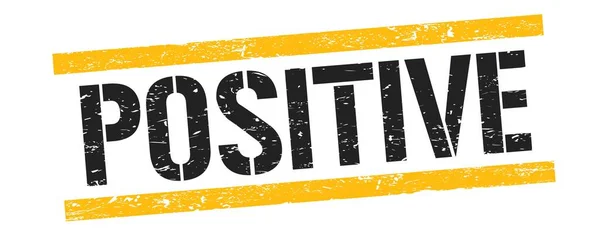 Positive Text Black Yellow Grungy Lines Stamp Sign — Stock Photo, Image