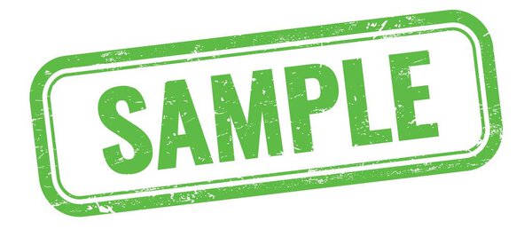 SAMPLE text on green grungy vintage rectangle stamp.