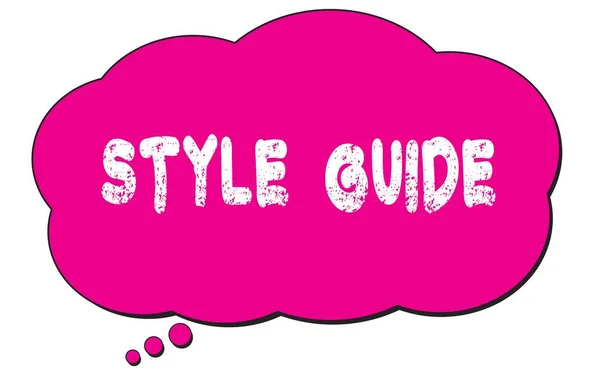 Style Guide Teks Yang Ditulis Pada Gelembung Awan Pikiran Pink — Stok Foto
