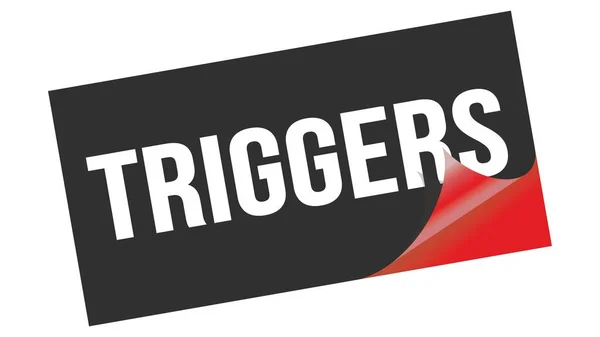 Triggers Text Skriven Svart Röd Dekal Stämpel — Stockfoto