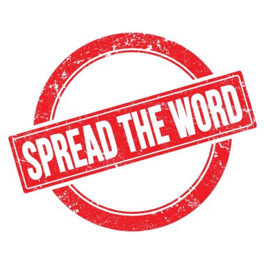 Kelime metnini kırmızı grungy yuvarlak vintage damga üzerine yayın.