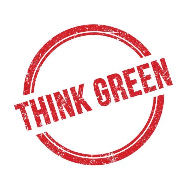 Kırmızı grungy vintage yuvarlak pulla yazılmış yeşil metni düşün.