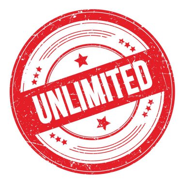 Kırmızı yuvarlak grungy desen damgası üzerine Sınırsız metin.