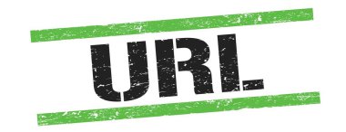 Siyah yeşil grungy çizgileri üzerindeki URL metni pul işareti.