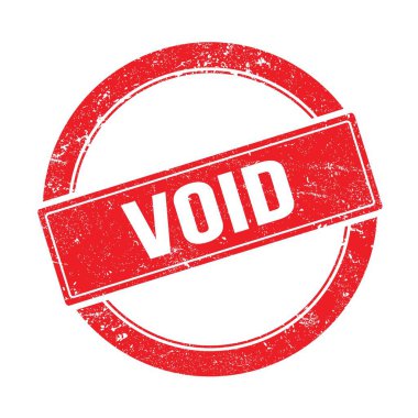 Kırmızı grungy yuvarlak vintage damga üzerinde VOID metin.