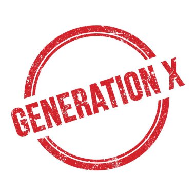 GENERATION X metin kırmızı grungy vintage yuvarlak pul üzerine yazılmış.