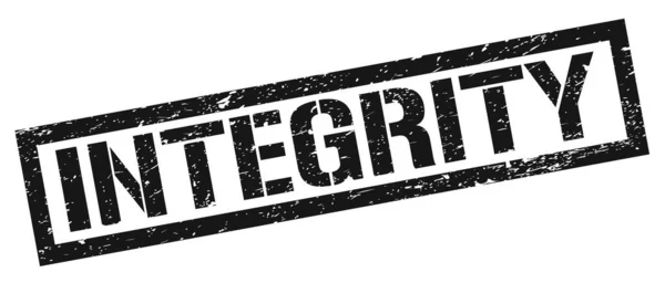 Integrity Schwarzes Grungy Rechteck Stempelschild — Stockfoto