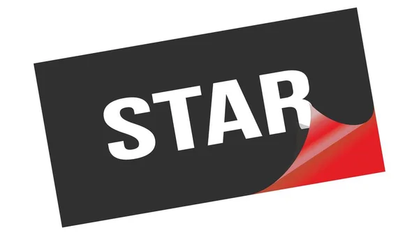 Star Testo Scritto Adesivo Rosso Nero Timbro — Foto Stock