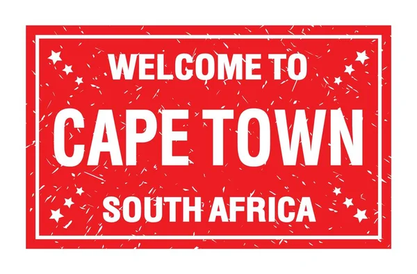Приходите Финишу Южная Африка Слова Написанные Красном Прямоугольном Флаге — стоковое фото