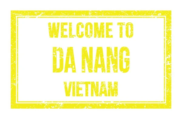 Välkommen Till Nang Vietnam Ord Skrivna Gul Rektangel Post Stämpel — Stockfoto