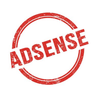 Kırmızı grungy vintage yuvarlak damga üzerine yazılmış ADSENSE metin.