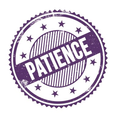 PATATENCE metin mor indigo grungy zig zag kenarları yuvarlak pul üzerine yazılmış.