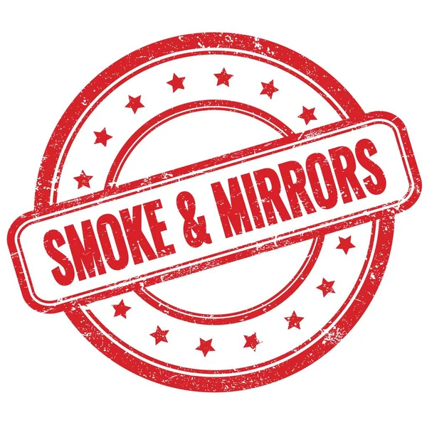 Текст Smoke Mirrors Червоній Старовинній Круглої Гумовій Марці — стокове фото