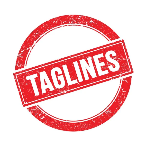 Taglines Tekst Rode Grungy Ronde Vintage Stempel — Stockfoto