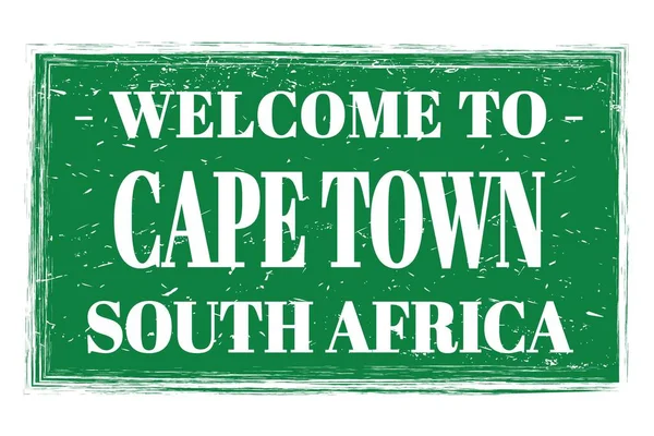 Bienvenue Cape Town Afrique Sud Mots Écrits Sur Timbre Poste — Photo