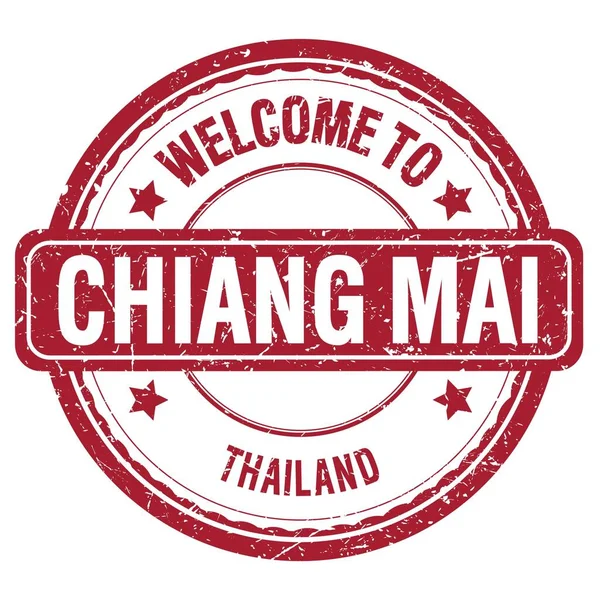 Welcome Chiang Mai Thailand Slova Napsaná Červeném Grungy Razítku — Stock fotografie