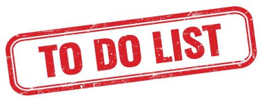 Kırmızı grungy dikdörtgen damgası üzerinde liste metni yapmak için.