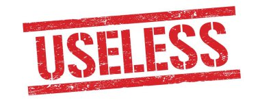 Kırmızı grungy dikdörtgen damga işareti üzerinde kullanışsız metin.