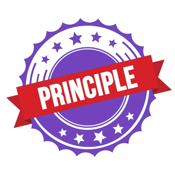 Principle Tekst Rood Violet Lint Badge Stempel — Stockfoto