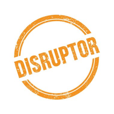 DISRUPTOR metin turuncu grungy vintage yuvarlak pul üzerine yazılmış.