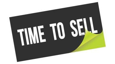 Siyah yeşil etiket damgası üzerine yazılmış metinleri satma zamanı.