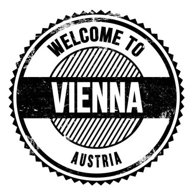 Vienna 'ya Hoşgeldiniz - AUSTRIA, siyah zig zag damgası üzerine yazılmış kelimeler