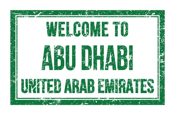Bem Vindo Aos Abu Dhabi Emiratos Arab Unidos Palavras Escritas — Fotografia de Stock