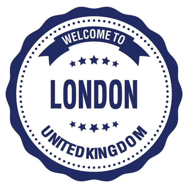 Лондон Обязанное Кингдом Слова Написаны Голубой Круглой Эмблеме — стоковое фото