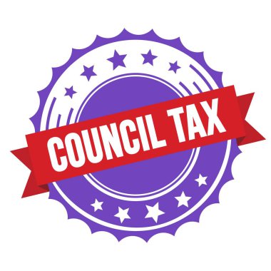 Kırmızı menekşe kurdele rozeti üzerine COUNCIL Vergi metni.