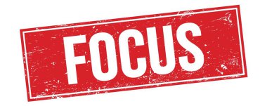 Kırmızı grungy dikdörtgen işareti üzerine FOCUS metni.