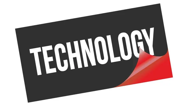 Technologia Tekst Napisany Znaczku Czarnej Czerwonej Naklejki — Zdjęcie stockowe