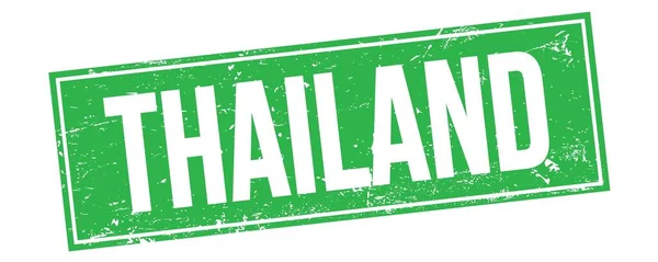 Tajlandia Tekst Zielonym Prostokątnym Prostokątnym Znaku Znaczka — Zdjęcie stockowe