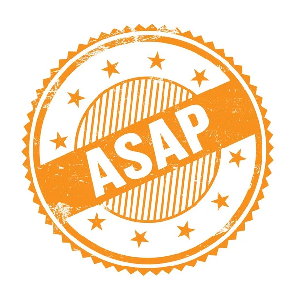 Asap Text Written Orange Grungy Zig Zag Borders Stamp — Stock Photo, Image