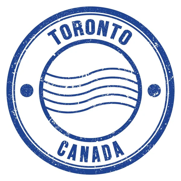 Toronto Canada Mavi Yuvarlak Posta Damgası Üzerine Yazılmış Kelimeler — Stok fotoğraf