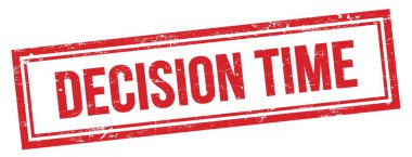 Kırmızı grungy vintage dikdörtgen damgalı Karar Süresi metni.