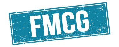 Mavi grungy dikdörtgen pul işareti üzerinde FMCG metni.