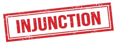 Kırmızı grungy vintage dikdörtgen damgalı INJUNCTION metin.