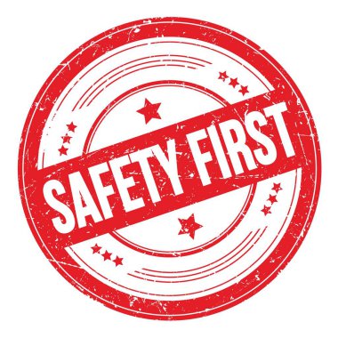 Kirmizi yuvarlak dokuma damgasi uzerine ilk guvenli metin.