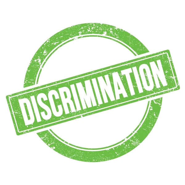 Discrimination Texte Sur Timbre Vintage Rond Vert Grungy — Photo