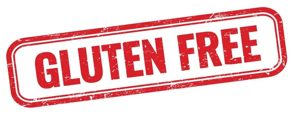 Gluten Free Text Red Grungy Rectangle Stamp — Stock Photo, Image