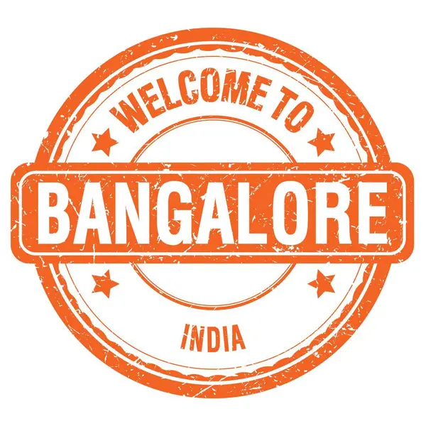 Ласкаво Просимо Bangalore India Слова Написані Помаранчевій Лусці — стокове фото
