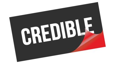 CREDIBLE text written on black red sticker stamp.