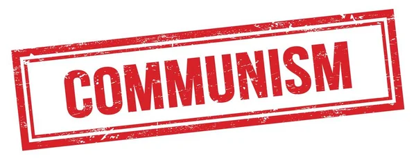 Communism Text Red Grungy Vintage Rectangle Stamp — Stockfoto