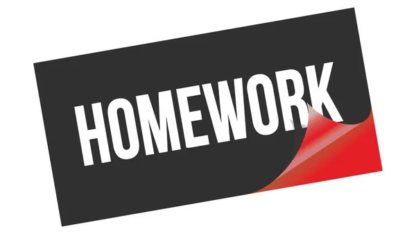 Homework Text Written Black Red Sticker Stamp — Stock Photo, Image