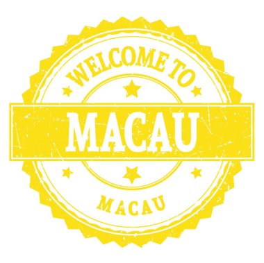 MACAU 'ya Hoş Geldiniz - MACAU, Sarı yuvarlak zig zag damgalı kelimeler