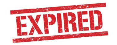 Kırmızı grungy dikdörtgen mühür işareti üzerinde ExPIRED metin.