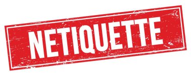 Kırmızı grungy dikdörtgen damga işareti üzerinde NETIQUETTE metin.