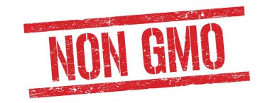 Kırmızı grungy dikdörtgen damga işareti üzerinde GDO olmayan metin.